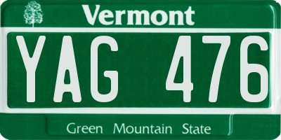 VT license plate YAG476
