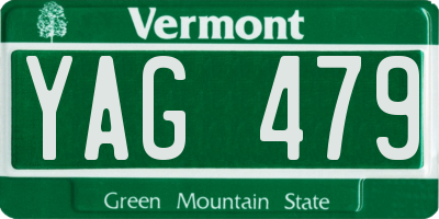 VT license plate YAG479