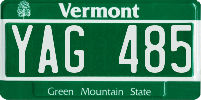 VT license plate YAG485