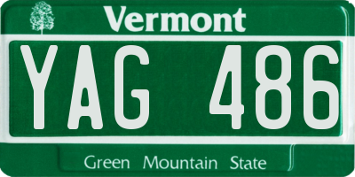VT license plate YAG486
