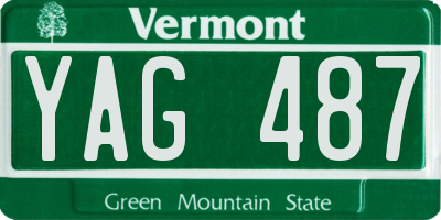 VT license plate YAG487
