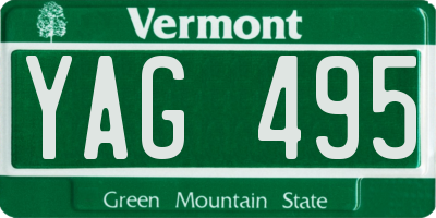 VT license plate YAG495