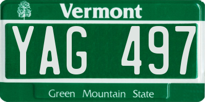 VT license plate YAG497