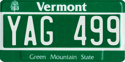 VT license plate YAG499