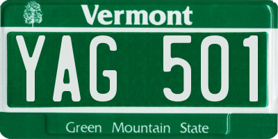 VT license plate YAG501