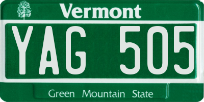 VT license plate YAG505