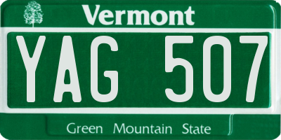 VT license plate YAG507