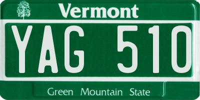 VT license plate YAG510
