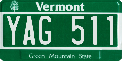 VT license plate YAG511