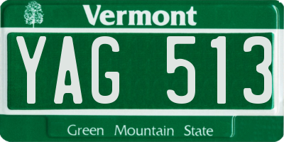 VT license plate YAG513