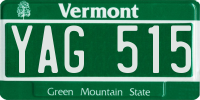 VT license plate YAG515