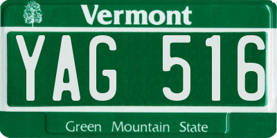 VT license plate YAG516