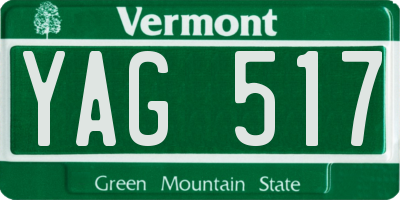 VT license plate YAG517