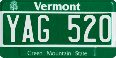 VT license plate YAG520