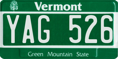VT license plate YAG526