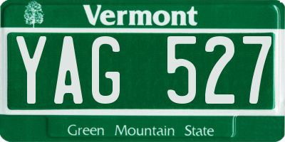 VT license plate YAG527