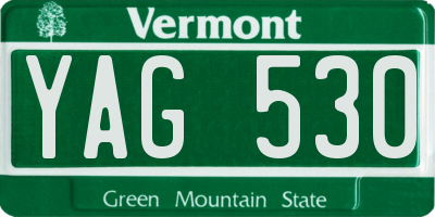 VT license plate YAG530