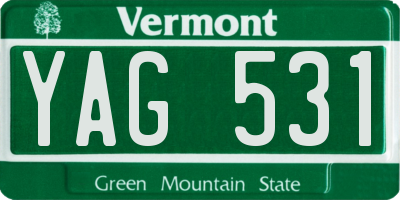 VT license plate YAG531