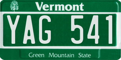 VT license plate YAG541