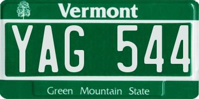 VT license plate YAG544