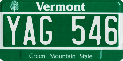 VT license plate YAG546