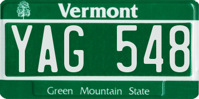 VT license plate YAG548