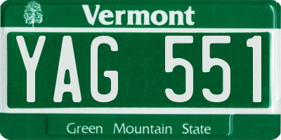 VT license plate YAG551