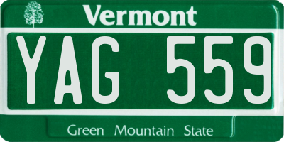 VT license plate YAG559