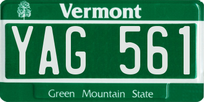 VT license plate YAG561