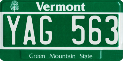 VT license plate YAG563