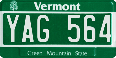 VT license plate YAG564