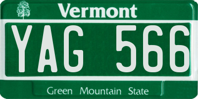 VT license plate YAG566