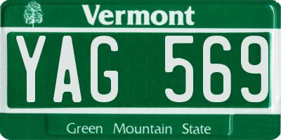 VT license plate YAG569