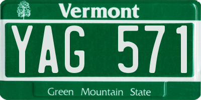 VT license plate YAG571