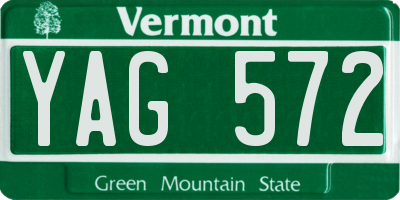 VT license plate YAG572