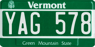 VT license plate YAG578