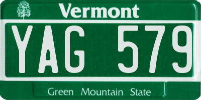 VT license plate YAG579