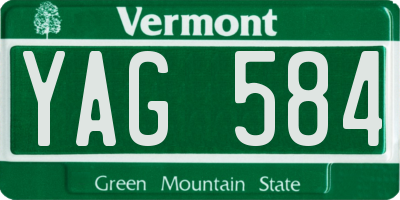 VT license plate YAG584