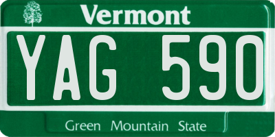 VT license plate YAG590