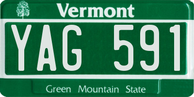 VT license plate YAG591
