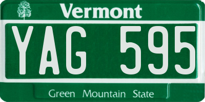 VT license plate YAG595