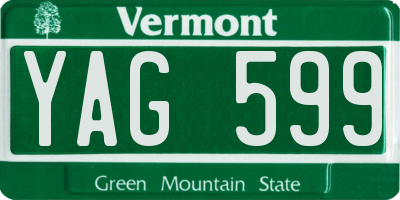 VT license plate YAG599