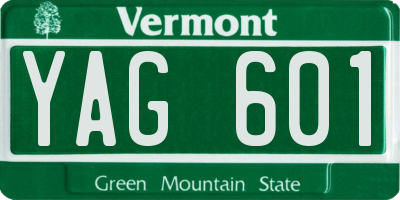 VT license plate YAG601