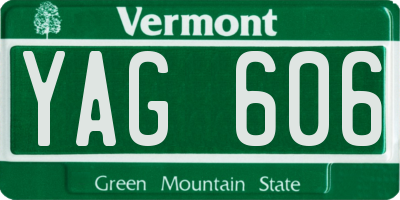 VT license plate YAG606