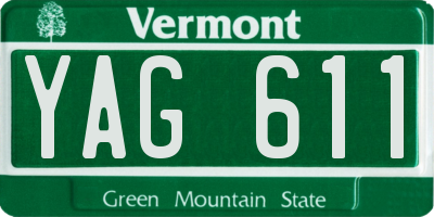 VT license plate YAG611