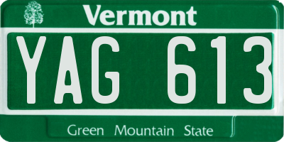 VT license plate YAG613
