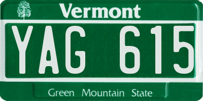 VT license plate YAG615