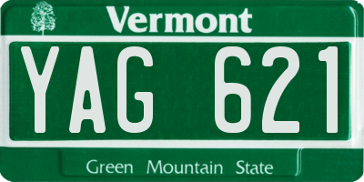VT license plate YAG621