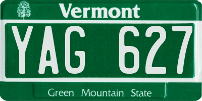 VT license plate YAG627