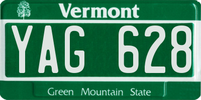 VT license plate YAG628